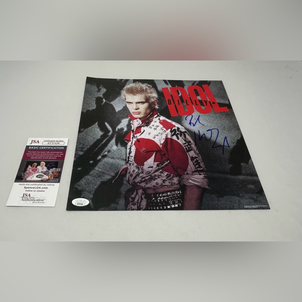 Billy Idol signed Vinyl Album Insert JSA COA